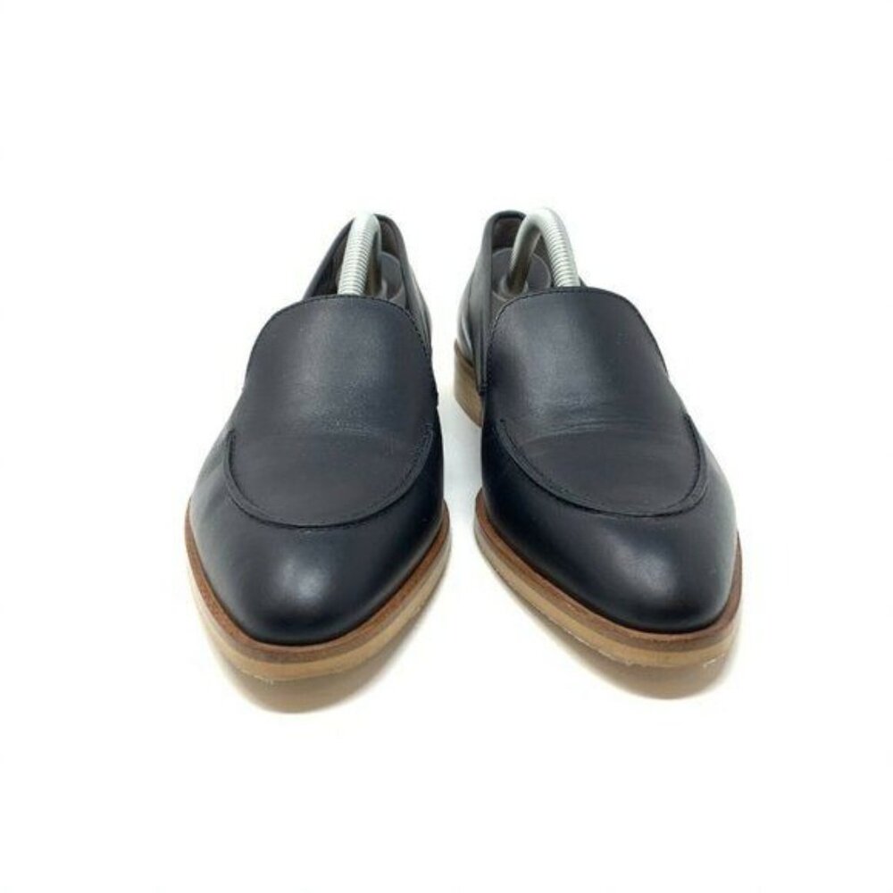 Everlane Size 5.5 The Modern Loafer Black Leather Slip On Flats Almond Apron Toe - Picture 4 of 9